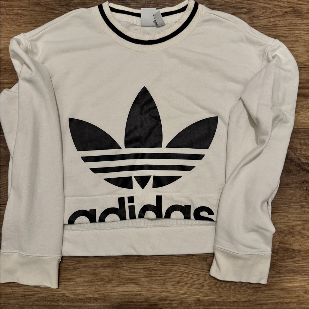 Adidas Women's Cream Crew Neck Sweater